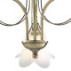 Dar-DOU0375 - Doublet - Flower Glass with Antique Brass 3 Light Centre Fitting