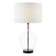 Dar-DRA4222 - Drago - Clear Glass & Matt Black Table Lamp with Ivory Shade