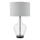 Dar-DRA4222 - Drago - Clear Glass & Matt Black Table Lamp with Ivory Shade