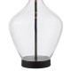 Dar-DRA4222 - Drago - Clear Glass & Matt Black Table Lamp with Ivory Shade