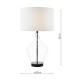 Dar-DRA4222 - Drago - Clear Glass & Matt Black Table Lamp with Ivory Shade