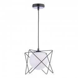 Dreyson - Matt Black Pendant with White Glass Dreyson - Matt Black Pendant with White Glass