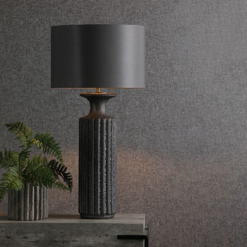 Dar-DUG4222 - Dugan - Base Only - Black Volcanic Glaze Table Lamp