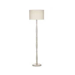Dunlop - Traditional Floor Lamp with Cream Linen Shade Dunlop - Traditional Floor Lamp with Cream Linen Shade