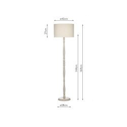 Dunlop - Traditional Floor Lamp with Cream Linen Shade Dunlop - Traditional Floor Lamp with Cream Linen Shade