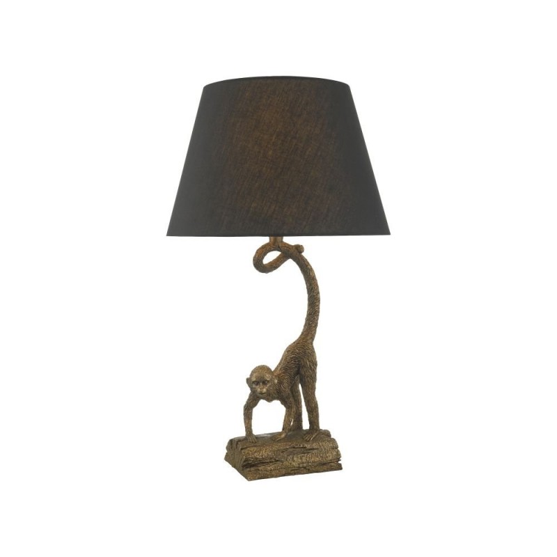 Dar-DWA4222 - Dwayne - Black Shade & Bronze Monkey Table Lamp