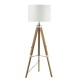 Dar-EAS4943 - Easel - Base Only - Chrome & Light Wooden Tripod Floor Lamp