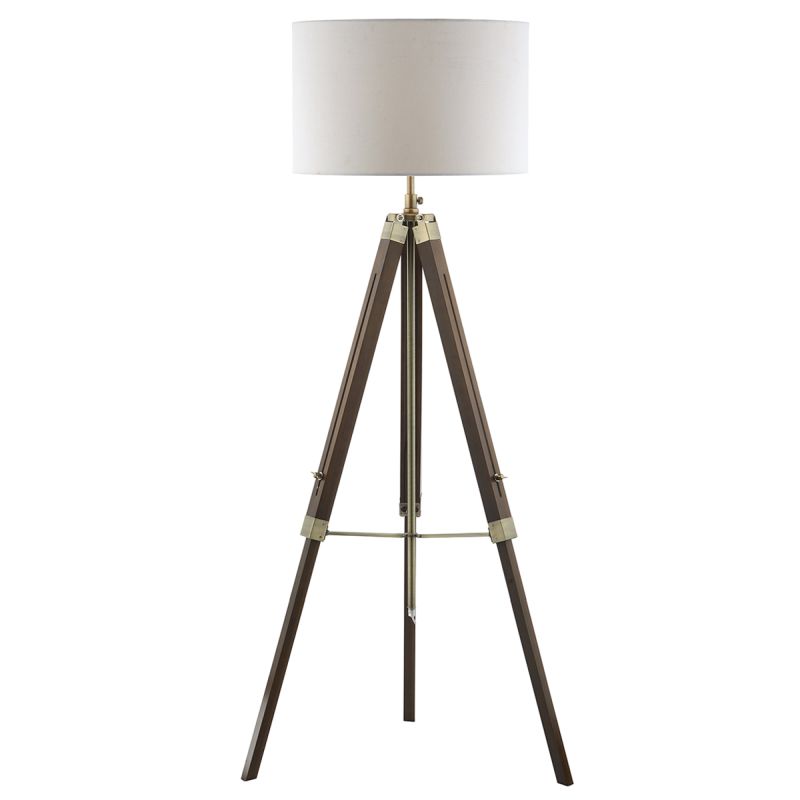 Dar-EAS4947 - Easel - Base Only - Antique Brass & Dark Wooden Tripod Floor Lamp