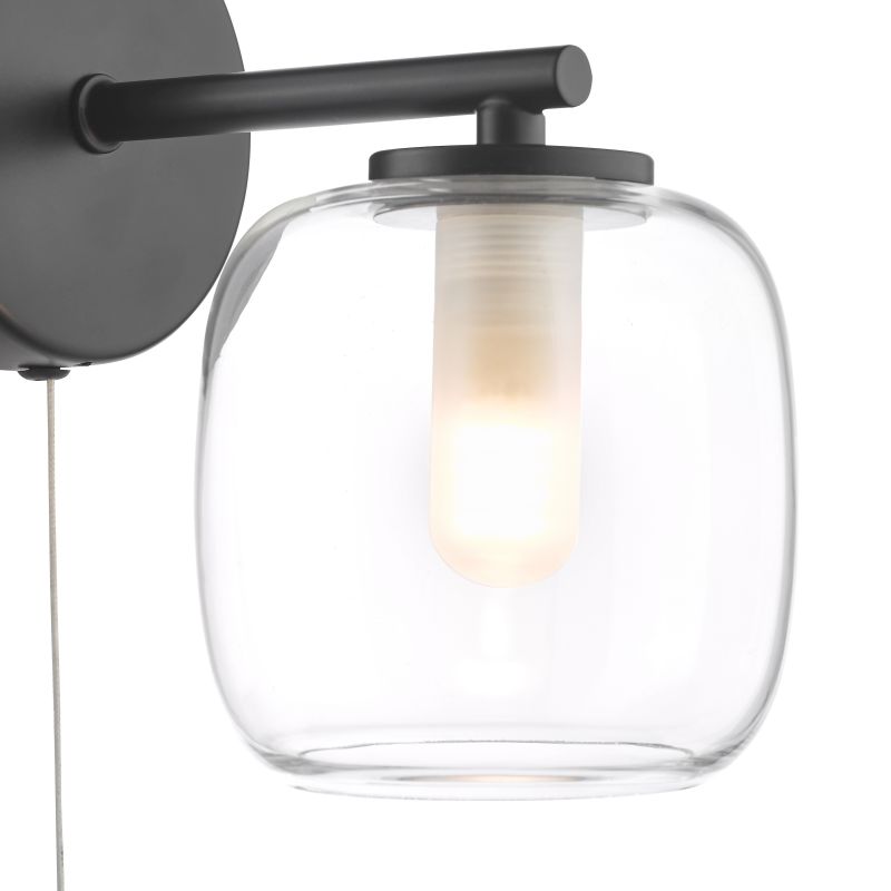 Dar-EDA0722 - Edaline - Black Wall Lamp with Double Glass IP44