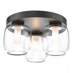 Edaline - Black 3 Light Flush with Double Glass IP44 Edaline - Black 3 Light Flush with Double Glass IP44