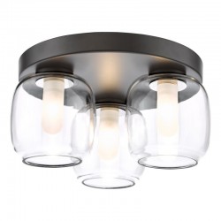 Edaline - Black 3 Light Flush with Double Glass IP44 Edaline - Black 3 Light Flush with Double Glass IP44
