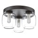 Dar-EDA5322 - Edaline - Black 3 Light Flush with Double Glass IP44