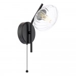 Ede - Matt Black Wall Lamp with Clear Glass