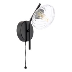Ede - Matt Black Wall Lamp with Clear Glass