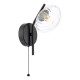 Dar_Vol3-EDE0722 - Ede - Matt Black Wall Lamp with Clear Glass