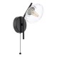 Dar_Vol3-EDE0722 - Ede - Matt Black Wall Lamp with Clear Glass