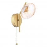 Ede - Satin Gold Wall Lamp with Amber Glass