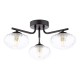 Dar_Vol3-EDE5322 - Ede - Matt Black 3 Light Semi Flush with Clear Glass
