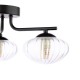 Dar_Vol3-EDE5322 - Ede - Matt Black 3 Light Semi Flush with Clear Glass