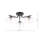 Dar_Vol3-EDE5322 - Ede - Matt Black 3 Light Semi Flush with Clear Glass