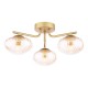 Dar_Vol3-EDE5335 - Ede - Satin Gold 3 Light Semi Flush with Amber Glass