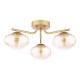Dar_Vol3-EDE5335 - Ede - Satin Gold 3 Light Semi Flush with Amber Glass