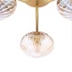 Dar_Vol3-EDE5335 - Ede - Satin Gold 3 Light Semi Flush with Amber Glass