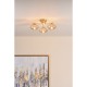 Dar_Vol3-EDE5335 - Ede - Satin Gold 3 Light Semi Flush with Amber Glass