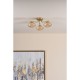 Dar_Vol3-EDE5335 - Ede - Satin Gold 3 Light Semi Flush with Amber Glass