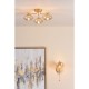 Dar_Vol3-EDE5335 - Ede - Satin Gold 3 Light Semi Flush with Amber Glass