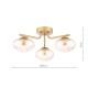 Dar_Vol3-EDE5335 - Ede - Satin Gold 3 Light Semi Flush with Amber Glass