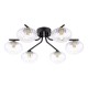 Dar-EDE6422 - Ede - Matt Black 6 Light Semi Flush with Clear Glass