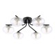 Dar-EDE6422 - Ede - Matt Black 6 Light Semi Flush with Clear Glass