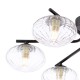 Dar-EDE6422 - Ede - Matt Black 6 Light Semi Flush with Clear Glass