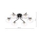 Dar-EDE6422 - Ede - Matt Black 6 Light Semi Flush with Clear Glass