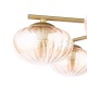 Dar-EDE6435 - Ede - Satin Gold 6 Light Semi Flush with Amber Glass