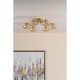 Dar-EDE6435 - Ede - Satin Gold 6 Light Semi Flush with Amber Glass