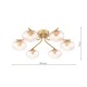 Dar-EDE6435 - Ede - Satin Gold 6 Light Semi Flush with Amber Glass
