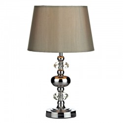 Edith - Chrome & Crystal Touch Table Lamp with Silver Shade Edith - Chrome & Crystal Touch Table Lamp with Silver Shade