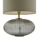 Dar-EDM4275 - Edmond - Grey Shade & Smoky Ribbed Glass Table Lamp