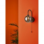 Eissa - Black Wall Lamp with Smoked Glass Eissa - Black Wall Lamp with Smoked Glass