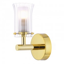 Elba - Bathroom Gold Wall Lamp with Ribbed Glass Elba - Bathroom Gold Wall Lamp with Ribbed Glass