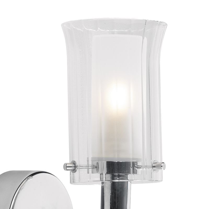 Dar-ELB0750 - Elba - Bathroom Chrome and Ribbed Glass Single Wall Lamp