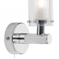 Elba - Bathroom Chrome Wall Lamp with Ribbed Glass Elba - Bathroom Chrome Wall Lamp with Ribbed Glass