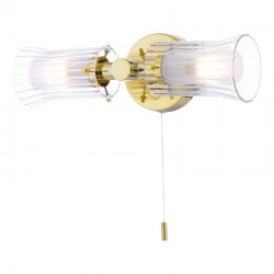 Elba - Bathroom Gold Wall Lamp with Ribbed Glasses Elba - Bathroom Gold Wall Lamp with Ribbed Glasses