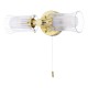 Dar-ELB0935 - Elba - Bathroom Gold Double Wall Lamp with Ribbed Glasses