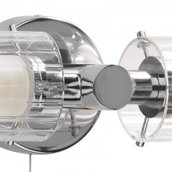 Elba - Bathroom Chrome Twin Wall Lamp with Ribbed Glass Elba - Bathroom Chrome Twin Wall Lamp with Ribbed Glass