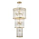 Dar-ELE1535 - Eleanor - Aged Brass 15 Light Chandelier with Clear Glass Rods