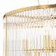 Dar-ELE1535 - Eleanor - Aged Brass 15 Light Chandelier with Clear Glass Rods
