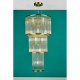 Dar-ELE1535 - Eleanor - Aged Brass 15 Light Chandelier with Clear Glass Rods
